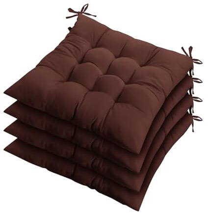 ZZZMRH Chair Cushions Pack of 6 Seat Pads for Dining Chairs, Garden Chair Cushions Tie On_9 Stitch_Brown Indoor/Outdoor Seat Cushions Comfortable Chair Pads for Kitchen Seat Pads 9 stitch cushions