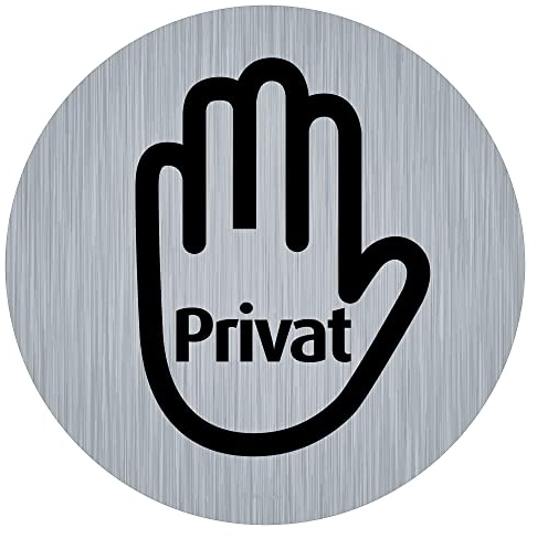 immi Piktogramm Aufkleber, Edelstahl-Optik, 9,5cmØ (Privat - Nicht betreten)