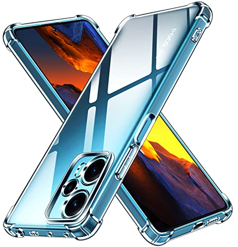 ivoler Funda para Xiaomi Poco F5, Carcasa Protectora Antigolpes Transparente con Cojín Esquina Parachoques, Suave TPU Silicona Caso Delgada Anti-Choques Case