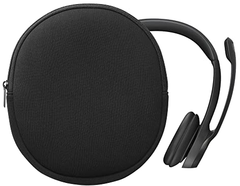 kwmobile Cover Compatible with Logitech H390 Case - Neoprene Headset Cover - Pouch w/Zipper - Black