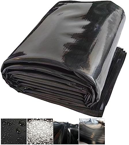 NUACOS HDPE Teichfolie 4x4m 2x2m 5x5m 3x3m 6x8m 2x3m Schwerlast 0.5mm wasserdichte Fischteichfolie Schwarz Viele GrößEn Teichmembran für Teich Garten Schwimmteich,Schwarz,1x2m(3.3x6.6ft)