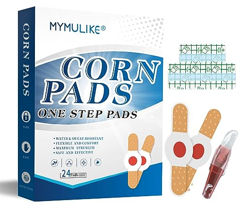 MYMULIKE 24 Count Hühneraugen Pflaster, Entferner Hühneraugen für Füße, Mais Beruhigung und Fußpflege Hartnäckige Hühneraugen Entfernen Fußsohle