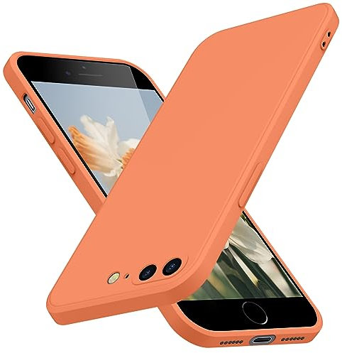 JUNAUTTB for iPhone 8 Plus Case/iPhone 7 Plus Case Liquid Silicone,Full Body Protective,Soft Shockproof Anti Scratch Case for iPhone 8 Plus Phone case Slim Fit 5.5in Orange JUS01-47