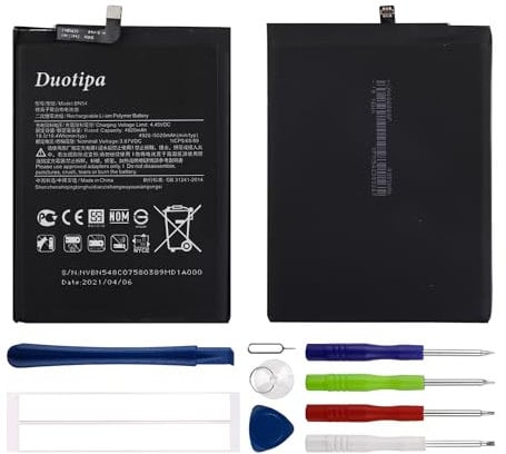 Duotipa Nuevo Batería de repuesto BN54 compatible con Redmi Note 9/Redmi 9 batería con herramientas