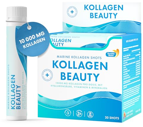Collagene Beauty fiale 25 ml I Collagene marino idrolizzato puro (Tipo I e III) I Pelle, capelli e unghie sani I Maggiore assorbimento I Senza zucchero - 20 fiale per confezione