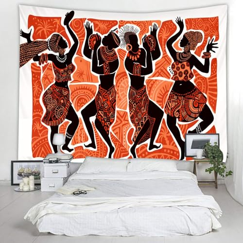 Tizhweqo Wandteppich 3D Afrikanische Frau, Wandbehang Exotisch, Wandtuch Afrikanische Frau Tapisserie Tapestry für Schlafzimmer Wohnzimmer Wohnheim Deko 150x200 cm X2685