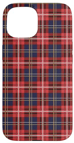 Hülle für iPhone 15 Rot Plaid Tartan Kariert Muster Telefon