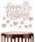 Roségold Alles Gute zum 15th Geburtstag Kuchenaufsatz, Roségold 15th Kuchen Cupcake Aufsatz für Kuchen, Glitzer Roségold 15 Jahre alt Kuchen Dekoration, 15th Geburtstagsgeschenke für Mädchen und Damen