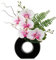 Kunstpflanze Orchideen mit Keramik Donut Vase Künstliche Deko Blumen Kunstblumen Wie Echt Mit Real-Touch Blüten im Keramiktopf Tischdeko Fensterbank Deko, Höhe 41cm, Schwarz-Rosa