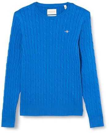 Gant Damen Stretch Cotton Cable C-Neck Pullover, SEA Blue, L