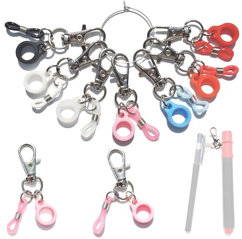 Bunte Stifthalter-Clips, Silikon-Stifthalter, Stifteklammer mit Karabinerverschluss, Krankenschwesterbedarf, RN Badge Buddy, Abzeichenspule, Zubehör, 7 Stück