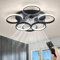 SXLXQM Deckenventilator mit Beleuchtung und Fernbedienung Leise, Lampe mit Ventilator Decke mit Licht, Deckenleuchte mit Ventilator 60W Dimmbar LED für Wohnzimmer Schlafzimme - Schwarz