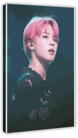 MOHTOY Kpop Poster BTS Jimin Poster Leinwand Poster Wandkunst Dekor Druck Bild Gemälde für Wohnzimmer Schlafzimmer Dekoration Rahmenstil 50 x 75 cm