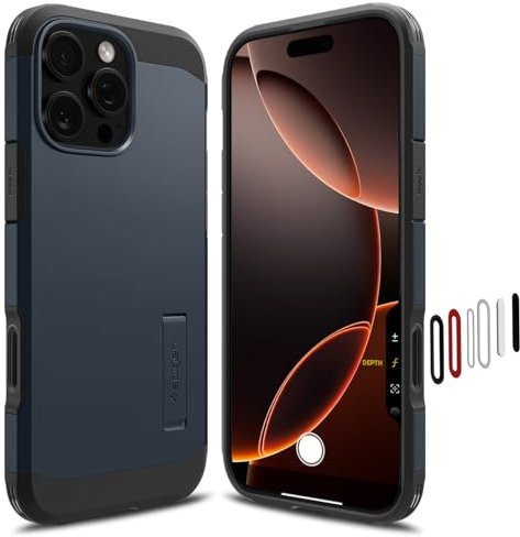 Spigen für iPhone 16 Pro Kamerasteuerung Aktivierte Hülle Tough Armor T (AI) MagFit, Kompatibel mit MagSafe Zubehör -Metal Slate