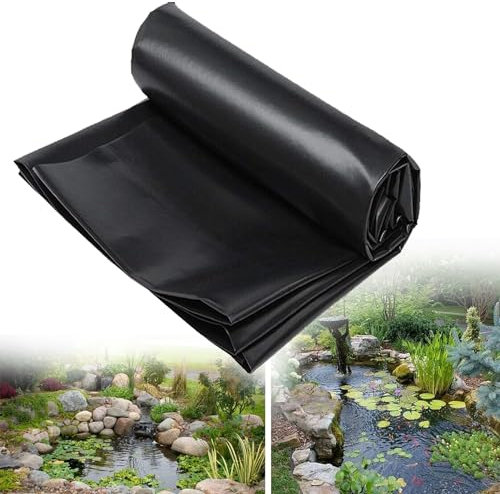 CHHHAYI Revestimiento de Estanque HDPE Lámina para Estanque Preformado para estanques de Peces, Jardines acuáticos, Resistente a Los Rayos UV y a la Intemperie 0.12mm Peces Pond Bed Liner