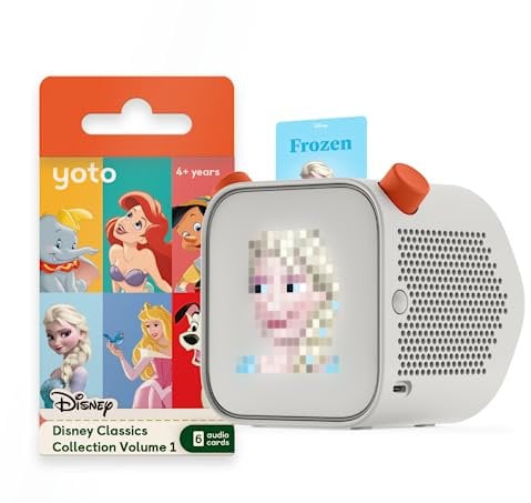 Yoto Player (3rd Gen.) + Disney Classics Bundle –Kids Bluetooth Audio Speaker, All-in-1 Screen-Free Device Plays Stories Music Podcasts Radio White Noise Thermometer Nightlight Ok-to-wake Alarm Clock