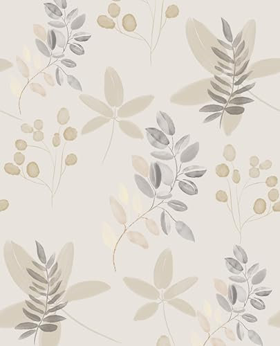 xupingjiti Papel pintado autoadhesivo con flores, hojas de acuarela y flores, papel de pared, lámina autoadhesiva, vintage, lámina decorativa para muebles, lámina adhesiva de vinilo de PVC
