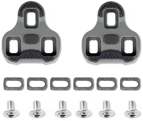 Fahrrad-Cleats Kompatibel mit Look Keo Bike Pedal, 3-Loch Grip Blade 2 Max Carbon Classic Cleats(Grau 4.5°), Fahrrad Stollen Schuhplattenset, für Rennrad, Radrennen, Wettkampfradfahren