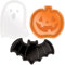 Iewroyt Vassoio da servizio di Halloween, piatti di Halloween in plastica da 3 pezzi, piatti di zucca fantasma graziosi, piatto di caramelle portatili per cibi, riso, snack, verdure, frutta, insalate