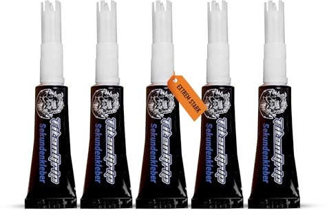 Bestlivings Sekundenkleber (2g / 5er-Pack) extra stark, tropffrei, für Holz, Metall und Kunststoff, wasserresistent, schnell haftend, Reparaturen & Basteln