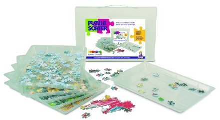 Puzzle Sorter Trays for Jigsaw Puzzles - 6 Plastic Puzzle Sorting Trays with Carry Case for 500/1000/1500/2000 Puzzles - Perfect for Separating Out Your Puzzles and Storing and Saving for Later