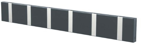 LoCa Garderobe Knax 6 anthrazit (Haken klappbar Alu) Garderoben-Leiste Kleiderhaken Flur modern Garderobenpaneel