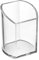 Osco Clear Acrylic Curved Pen Pot | Pencil Holder | Desk Tidy | Office Organiser | Makeup Storage | Cosmetics Display | H10 x W7.5 x D7 cm |
