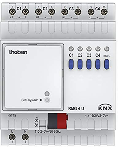 Theben 4930223 RMG 4 U KNX Schaltaktor 4-Fach, Grundgerät