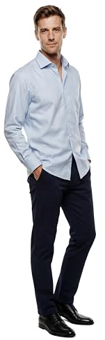 Marvelis Herren Businesshemd Langarm Comfort-Fit,Chambray,New Kent,bleu 11,49