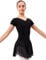 tanzmuster ® Ballettkleid Mädchen Kurzarm - Betty - aus Baumwolle mit Glitzersteinen und Chiffon Röckchen in schwarz, Größe:104/110