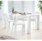 SalesFever Essgruppe Tisch 180x90cm mit 6 Design Stühlen Luke weiß matt Sari