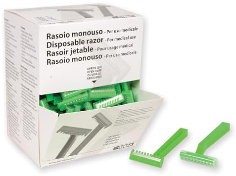 GIMA 27081 Rasoio Monouso Bilama, Cartone 100 Pezzi.
