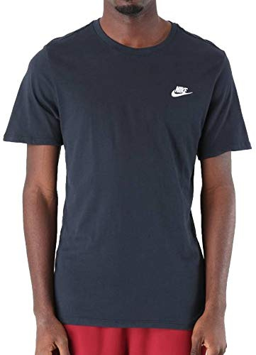 Nike Nsw Club Embrd Ftra M T-Shirt Dark Obsidian/Dark Obsidian/White, Medium