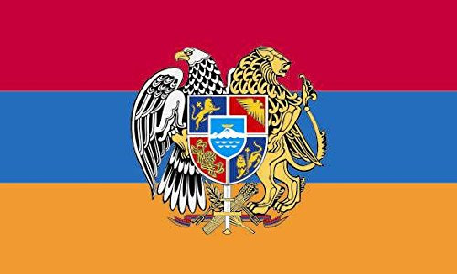 U24 Flagge Fahne Armenien mit Wappen 90 x 150 cm
