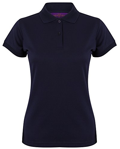 Henbury Womens/Ladies Coolplus® Fitted Polo Shirt (M) (Oxford Navy)