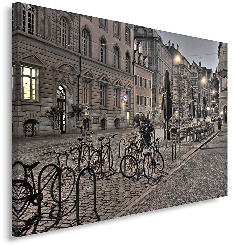 Feeby. Wandbild - 1 Teilig - 70x100 cm, Leinwand Bild Leinwandbilder Bilder Wandbilder Kunstdruck, FREIBURG, ARCHITEKTUR, STADT, BRAUN