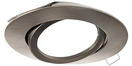 EGLO Einbaustrahler Tedo, Spot aus Aluminiumguss in Nickel-Matt | Einbauleuchte mit GU10 Fassung, Einbaustrahler flach, schwenkbar, Ø 8 cm