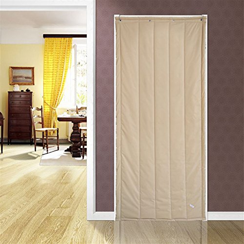 Icegrey Wärmeschutzvorhang Für Tür Isolier Schutz Panel-Isolierung Thermovorhang Verdunklungsgardine Wasserdicht Winddicht Geräuschisolierung Khaki 80 x 200cm