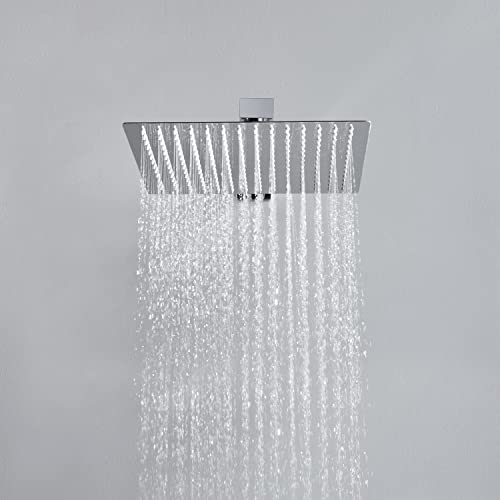JOHO 20x20cm rociador superior cuadrado de ducha de fácil cuidado de acero inoxidable 304 con ducha boquillas antical