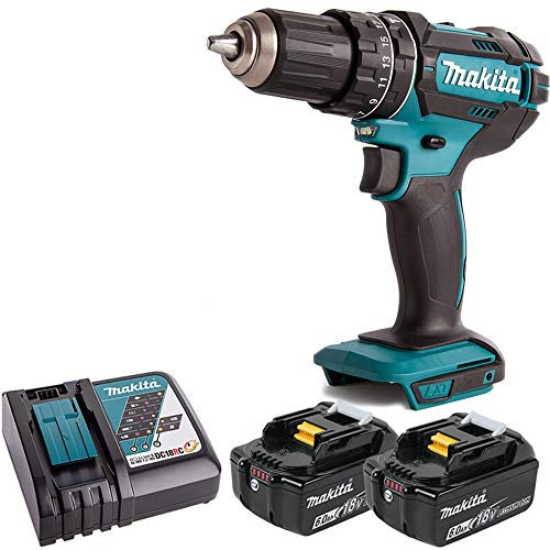 Makita DHP482 LXT 18V Combi Drill with 2 x 6.0Ah Batteries & Charger