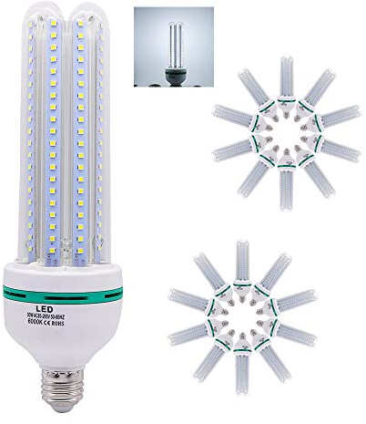 Chao Zan E27 LED Lampe U-Form Glas Glühbirne 32 W LED 2500LM ersetzt 250 W Halogen Leuchtmittel, AC 220 V E27, Kaltweiß (6000 Kelvin), Speichern 90% Energie,LED Energiesparlampe, 20 er Pack