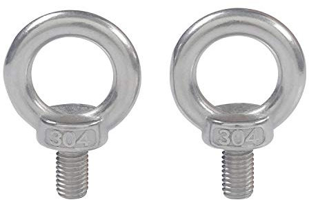 M10X18 Pernos de Ojo de Tornillo 304 Acero Inoxidable Rosca Macho Anillo de Elevación Ojo de Perno Tornillos de anilla de tornillo Maquinaria Hombro 2 UNIDS