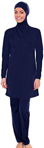 WOWDECOR Muslimischer Badeanzug, Muslimische Bademode Burkini für Damen Frauen Mädchen Full Cover Hijab, Islamische Muslim Schwimmanzug UV Schutz Kleidung (Blau, Asien S=EU-Größe 34-36)