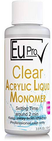 Clear Acrylic Nail Liquid Monomer Salon Nails 100ml requires powder to work EMA (MMA Free)