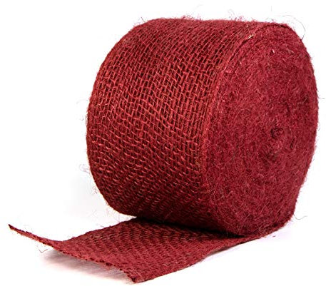 mgc24 Jute-Wickelband Vintage Sackleinen Geschenkband - Dekoband für Handwerk, Hochzeitdeko und Geschenkverpackung - Burlap Band für Basteln und DIY - Farbe: Rot, Breite: 10 cm, Länge: 50 m