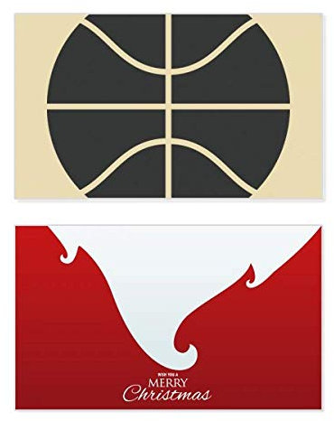 Basketball Sport Einfache Geometrie Muster Urlaub Merry Christmas Karte Weihnachten Vintage Nachricht