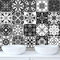 HORIWE 25pc Tile Stickers 8x8 Inches Backsplash PVC Waterproof Oil Proof Self Adhesive DIY Bathroom Kitchen New Wall Stickers Home Decor Black-White