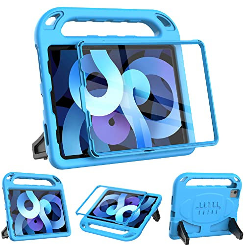 Surom Kids Case with Built-in Screen Protector for iPad Air 5th Generation 2022/iPad Air 4th Gen 2020, 10.9 iPad Air 5/4 Shockproof Handle Stand Case for iPad Air 5th/4th Gen 10.9/Pro 11, Blue