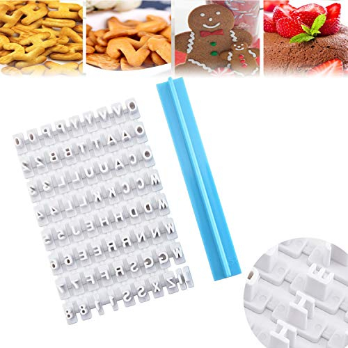 YouU Keksstempel Tortendeko Ausstechform Buchstaben Zahlen für Cookie Dekorationen Embosser Cutter Fondant DIY Tool