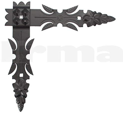 BSD Dekoratives Geschmiedeter Fensterladen Winkelband JNS - 30x30x5cm - Schwarz